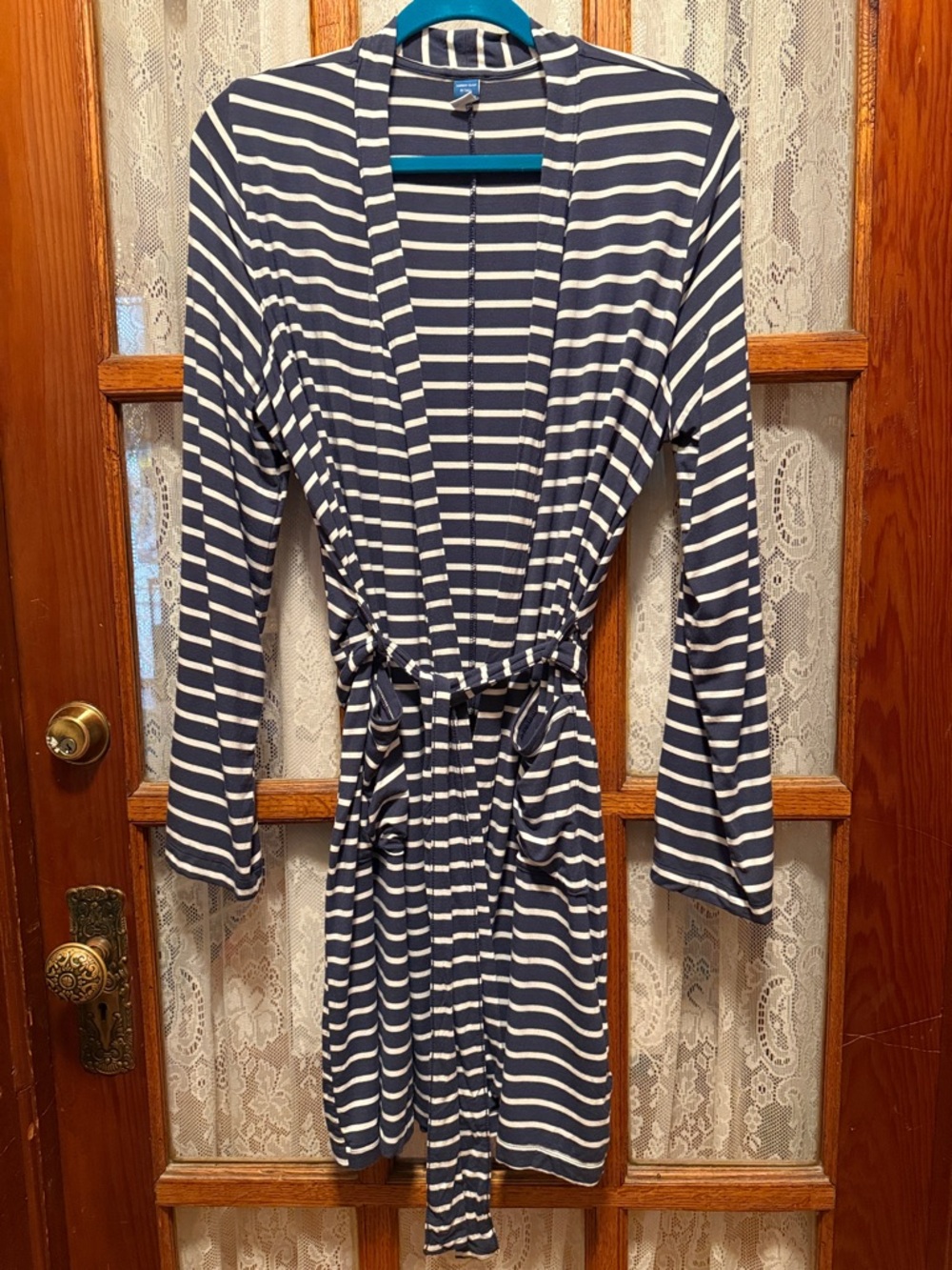 Old Navy Navy and White Striped Robe